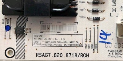 RSAG7.820.8718 POWER SUPPLY FOR HISENSE 65A7100FTUK 65A7300FTUK - Image 2