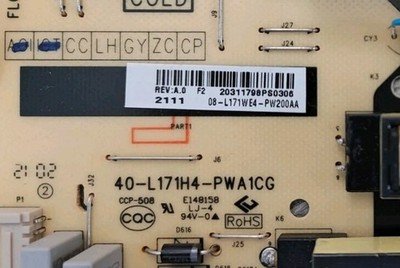 POWER SUPLY BOARD TCL 65S431, 08-L171WD2-PW200AD, 40-L171H4-PWA1CG - Image 2