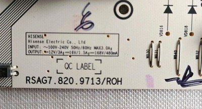 POWER SUPPLY FOR HISENSE 50AE7400 50E76GQTUK TV HLL-9713WA RSAG7.820.9713/ROH - Image 2