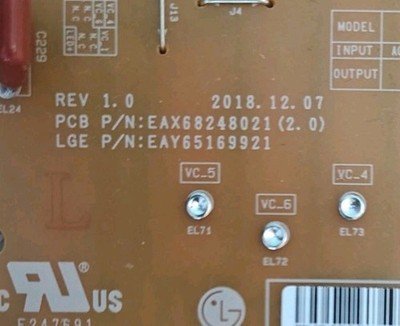POWER SUPPLY BOARD PSU EAX68248021 (2.0) - LG 65SM8200PLA - Image 2