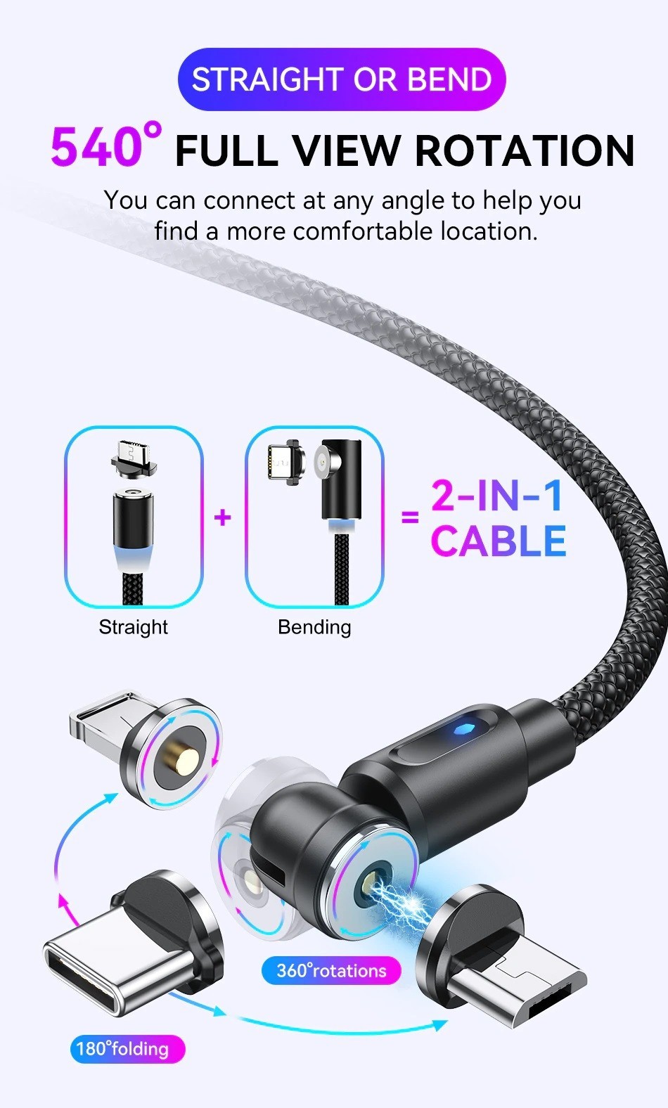 3-in-1 Magnetic USB Charging Cable + Tips - Image 12