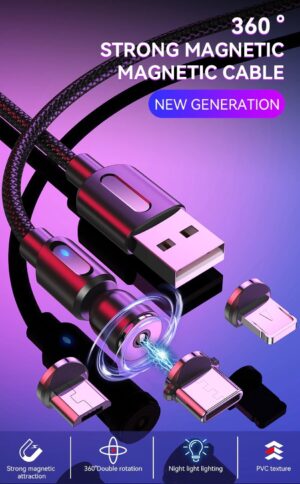 3-in-1 Magnetic USB Charging Cable + Tips